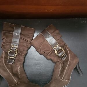 Y2k Brown Scrunchy Payless Boots